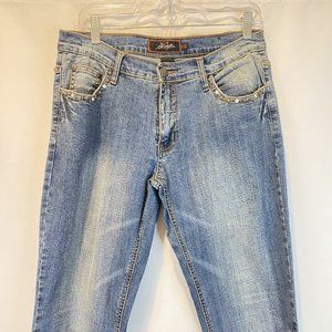 J Star Bootcut Jeans Womens Size 11/12 Blue Denim Embroidered